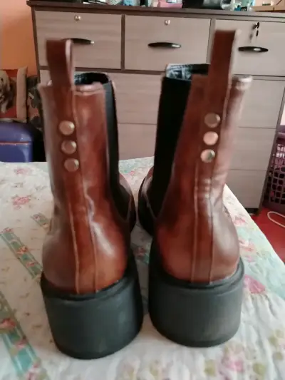 Botines de cuero marrón talla 36 - miniatura 2