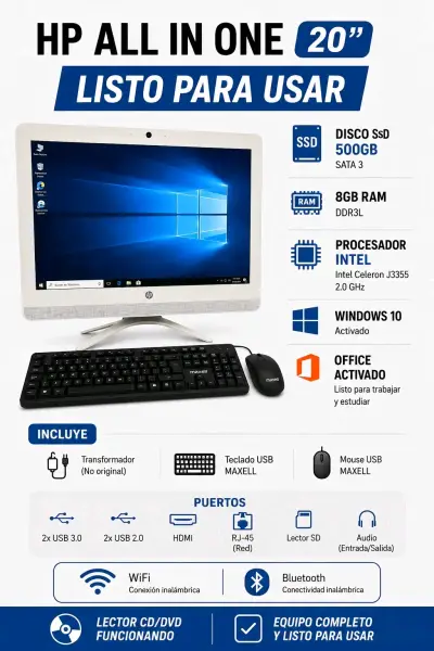 Computador HP All-in-One 20 pulgadas - miniatura 1