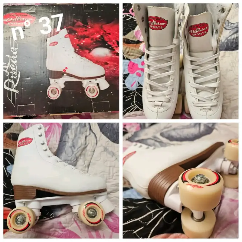 Patines de cuatro ruedas blancos - 3