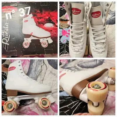 Patines de cuatro ruedas blancos - miniatura 3