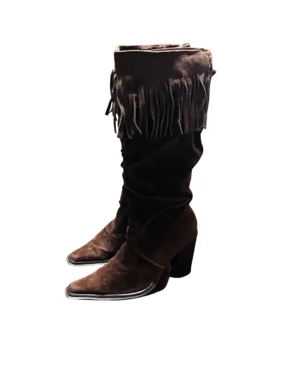 Botas marrones con flecos - miniatura 3