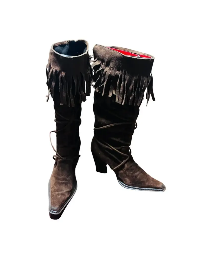 Botas marrones con flecos - 5