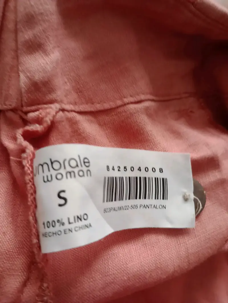 Pantalón lino mujer talla S - 1