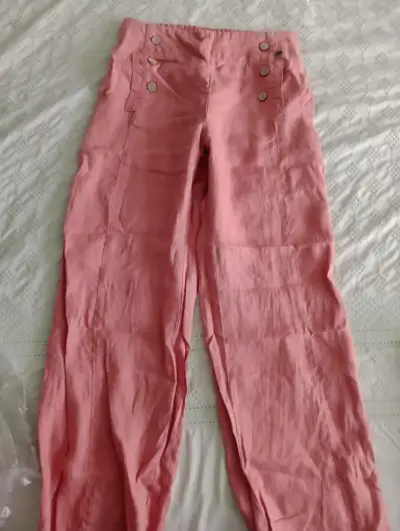 Pantalón lino mujer talla S - miniatura 2