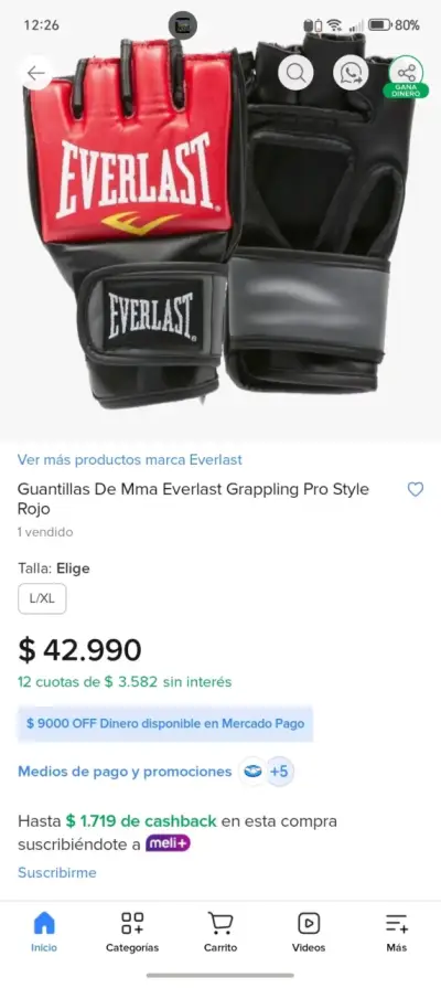 Guantes de agarre Everlast MMA - miniatura 6
