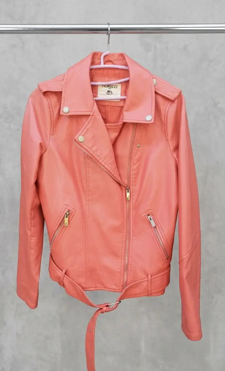 Chaqueta EcoCuero Coral - Naranja