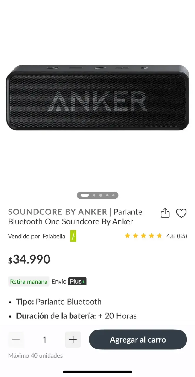 Parlante Bluetooth Anker Negro - 1
