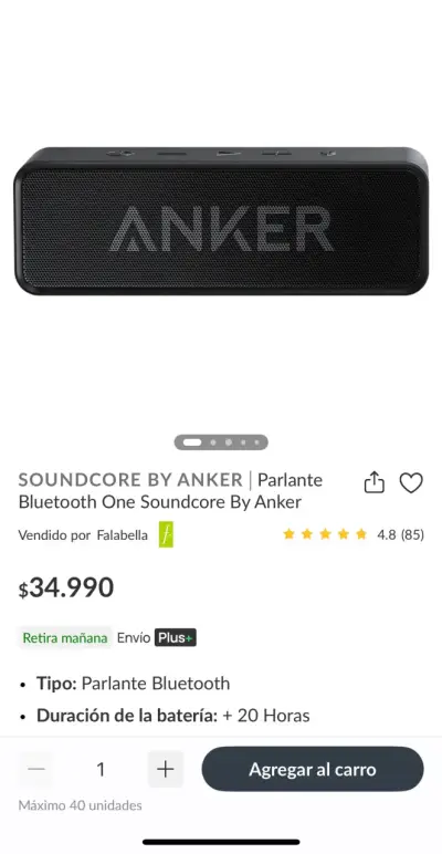 Parlante Bluetooth Anker Negro - miniatura 1