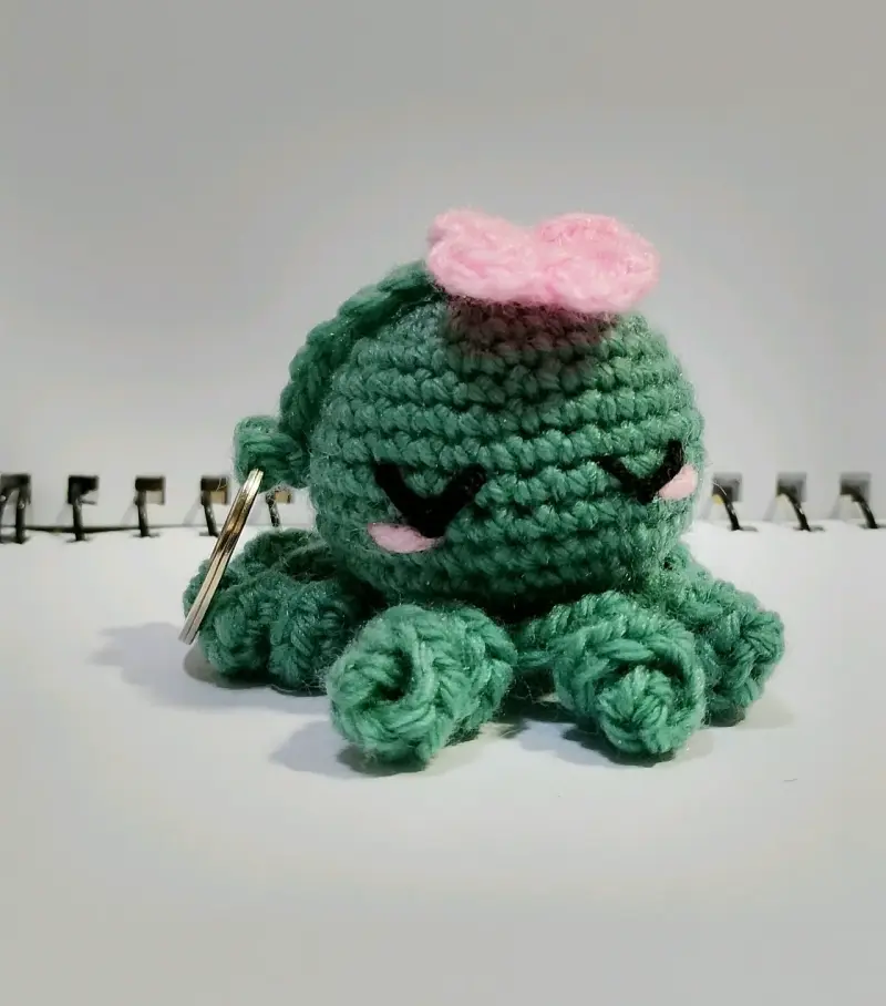 Llavero amigurumi pulpo verde - 2