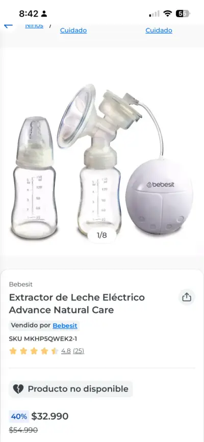 Extractor de leche eléctrico Bebesit - miniatura 2