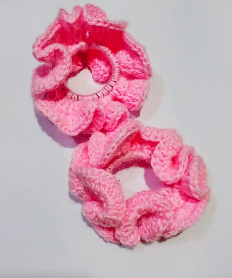 Colección de coleteros rosa tejido - 1