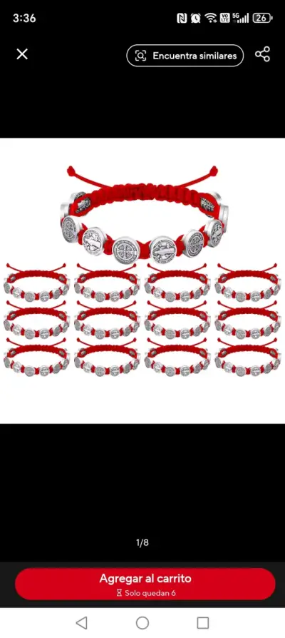 Pulsera roja San Benito - miniatura 2