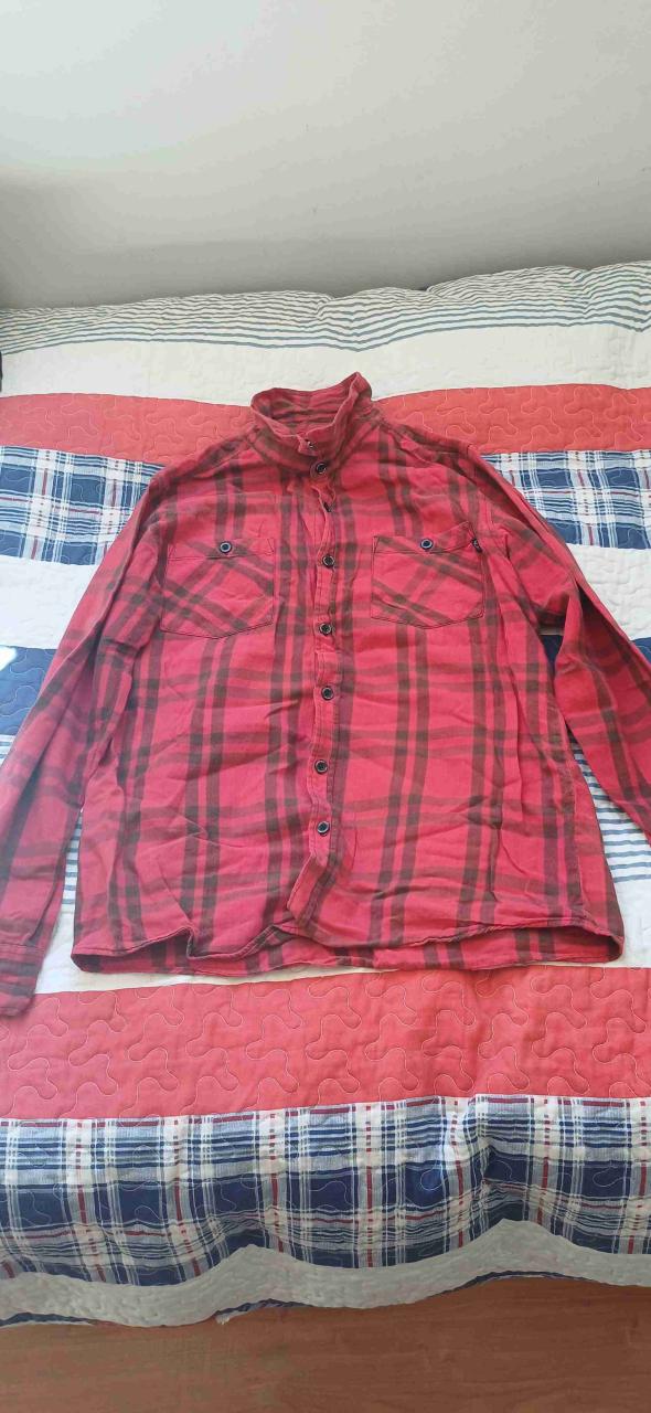 Camisa roja cuadrillé talla M