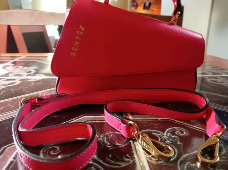 Cartera fucsia con detalles dorados - 5