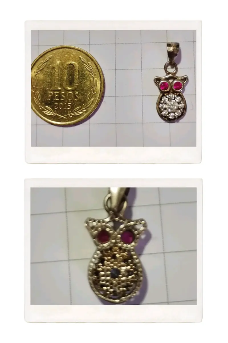 Colgante de búho con piedras brillantes