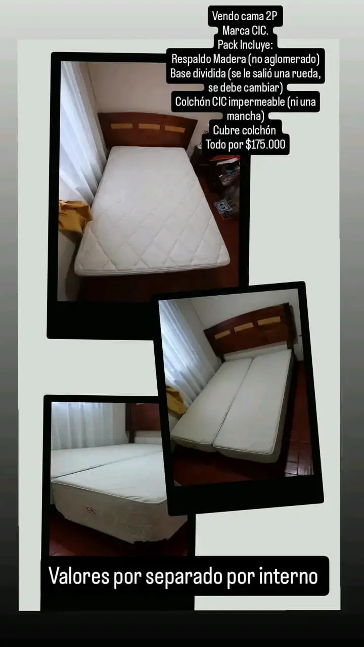 Cama 2 plazas CIC con colchón