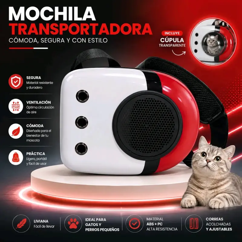 Mochila transportadora para mascotas