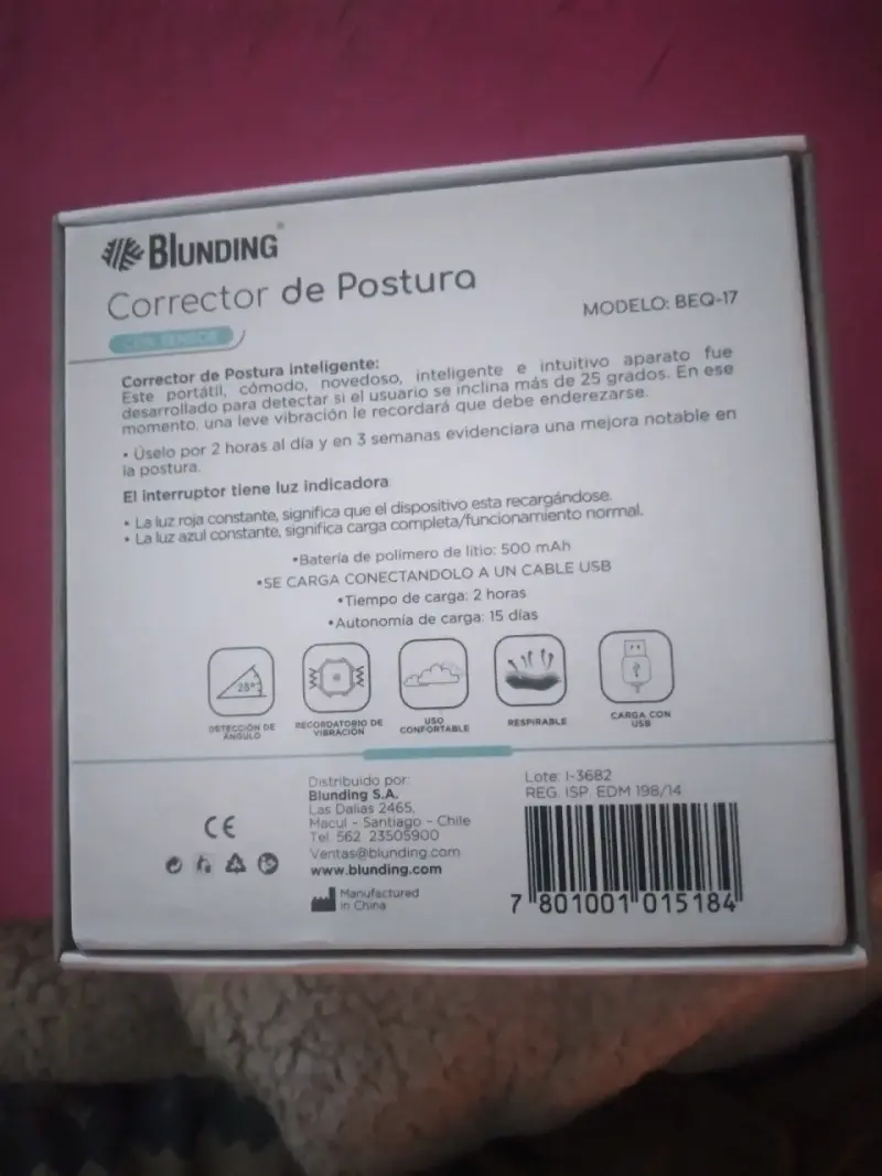 Corrector de postura con sensor - 2