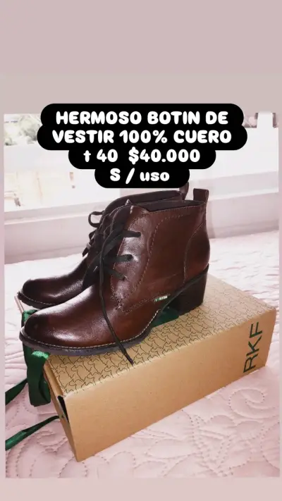 Botines de vestir cuero marrón, Sin uso - miniatura 1