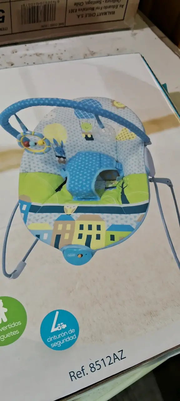 Silla mecedora para bebé azul