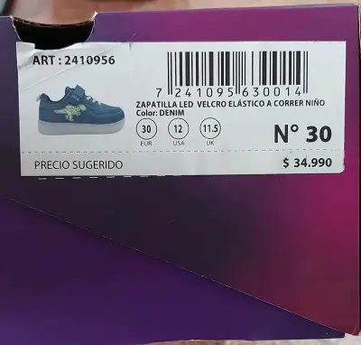 Zapatillas LED niño color denim - miniatura 1