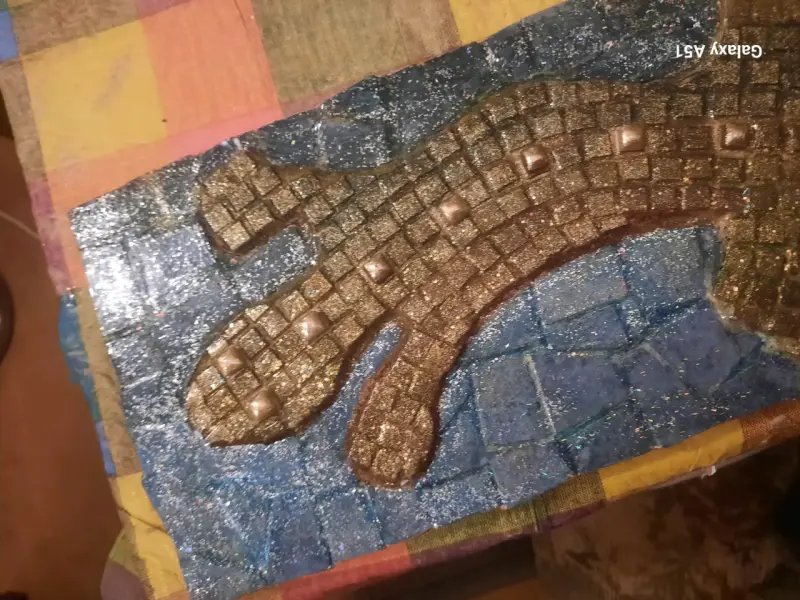 Cuadri con mosaico decorativo de lagarto - 2