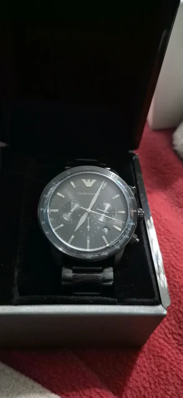 Reloj cronógrafo negro nuevo emporio