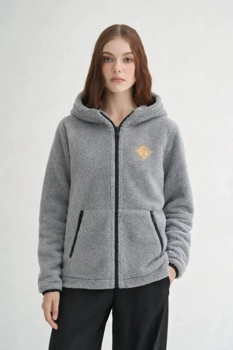 Chaqueta polar o chiporro marrón para mujer - 4