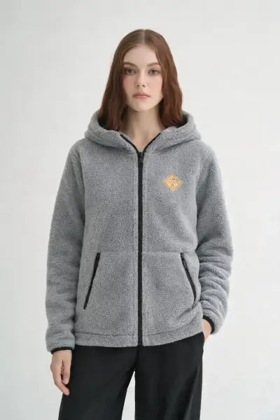 Chaqueta polar o chiporro marrón para mujer - miniatura 4