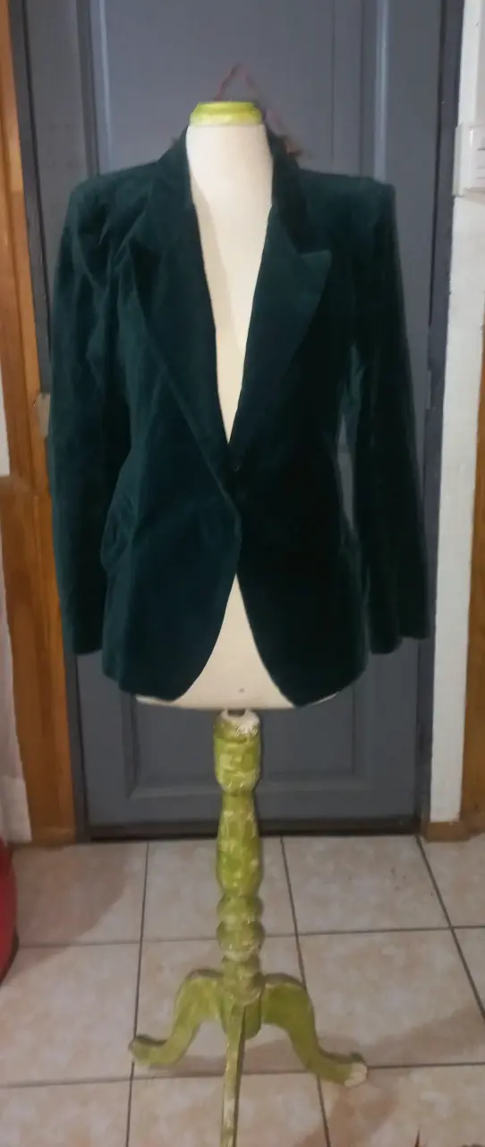 Blazer verde oscuro de terciopelo