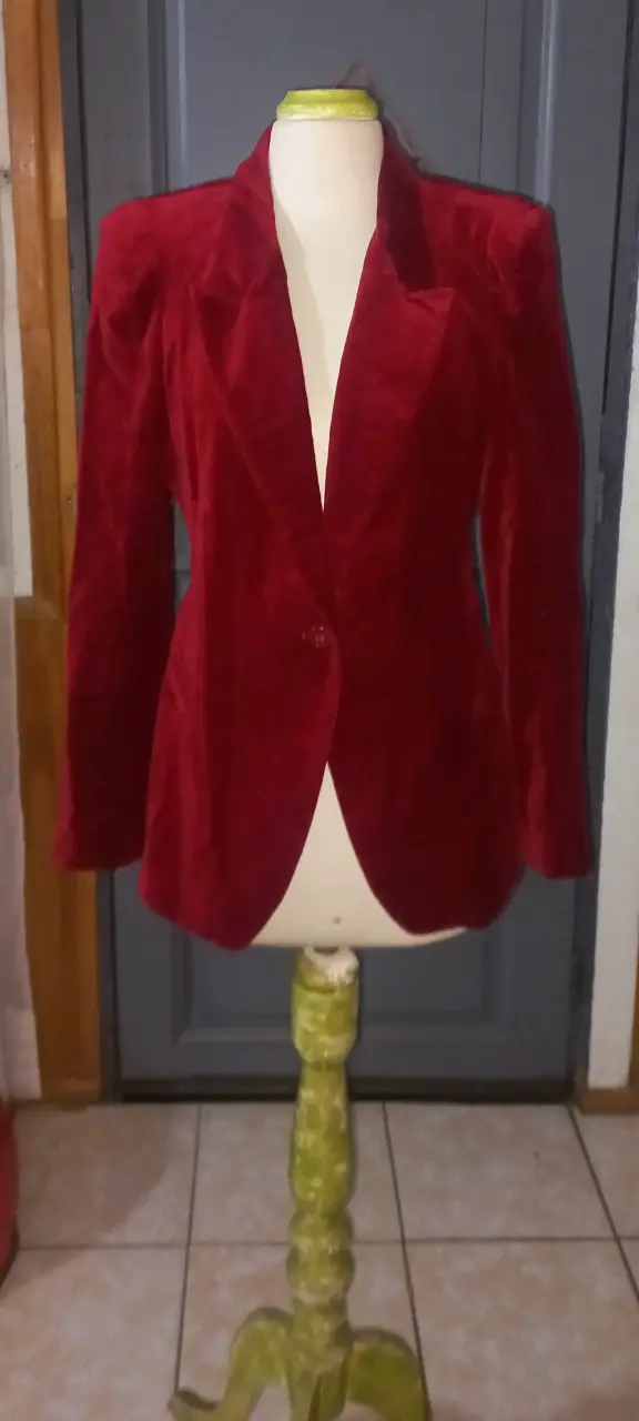 Blazer rojo oscuro de terciopelo