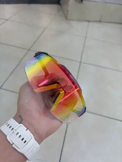 Gafas deportivas espejo arcoíris nieve esquí rave - miniatura 2