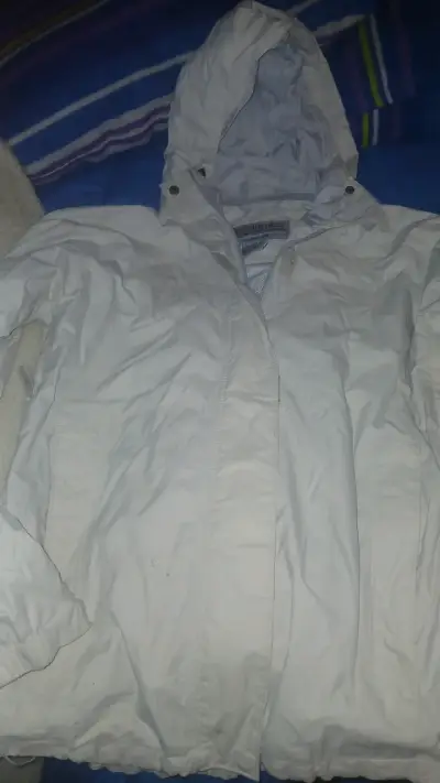 Parka blanca Columbia con capucha - miniatura 1