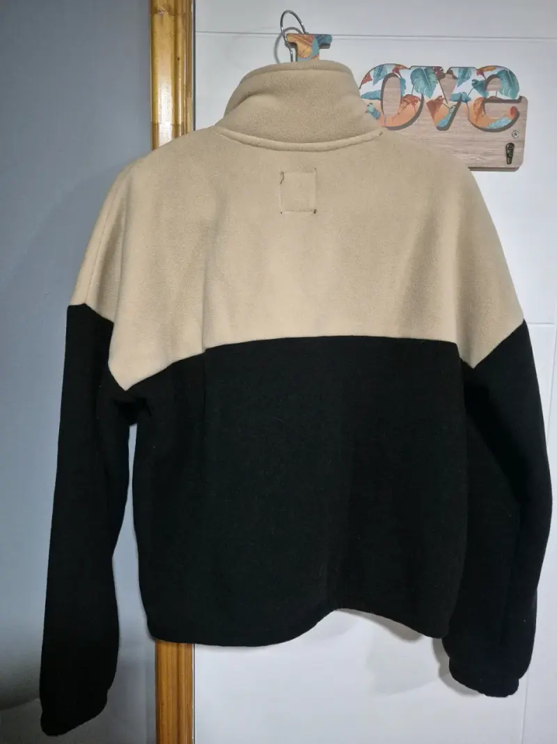 POLAR MUJER bicolor beige y negro L - 2