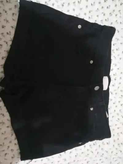 Shorts negros de mezclilla - miniatura 1