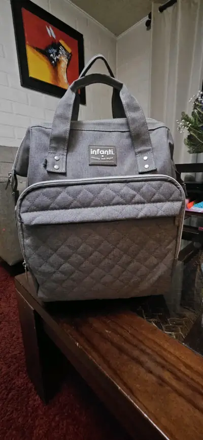 Bolso cambiador gris Infanti - miniatura 1