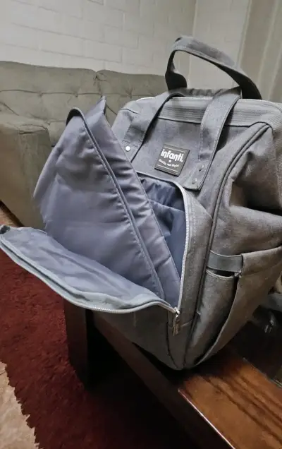 Bolso cambiador gris Infanti - miniatura 3