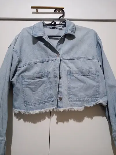 Chaqueta denim corta azul - miniatura 1