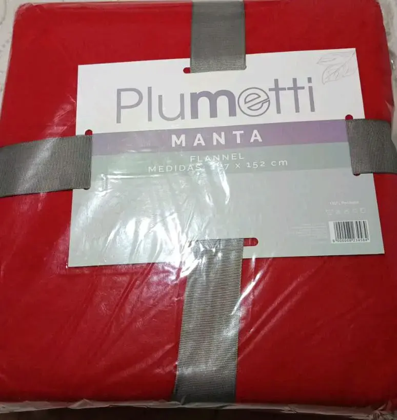 Manta roja Plumetti de franela
