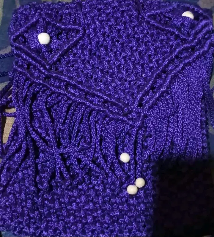 Cartera tejida morada - 2