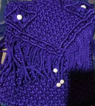 Cartera tejida morada - miniatura 2