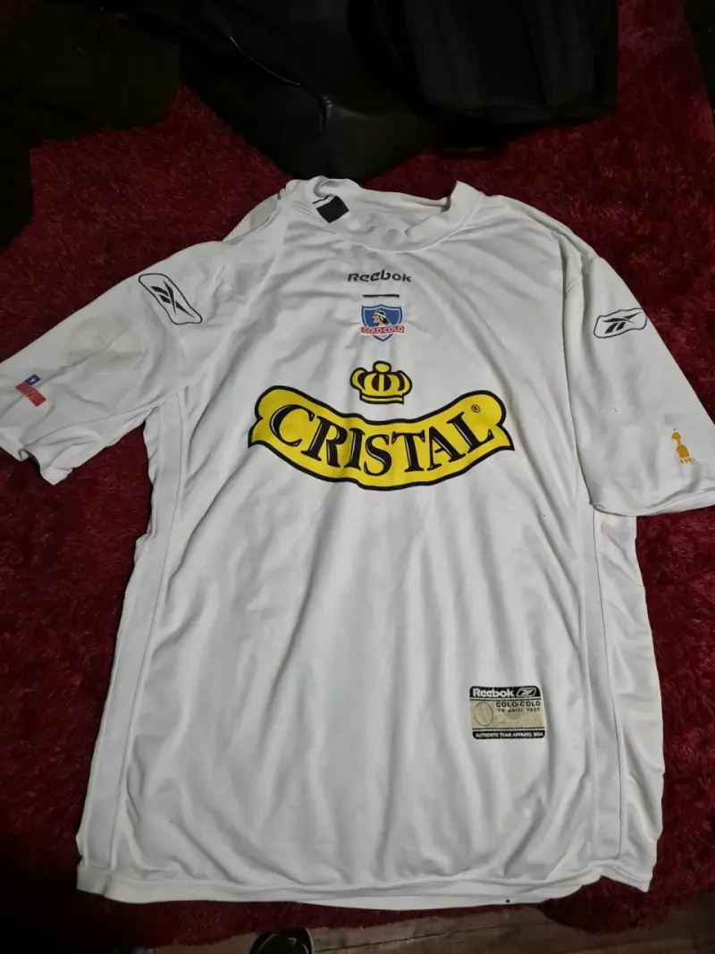 Camiseta fútbol Reebok blanca año 2004