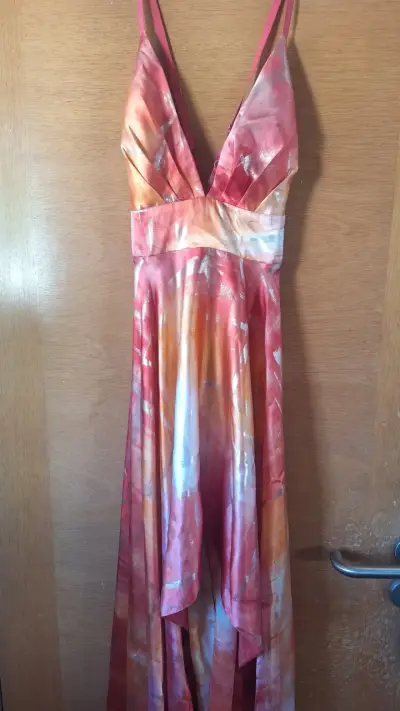 Vestido largo estampado naranja - miniatura 1