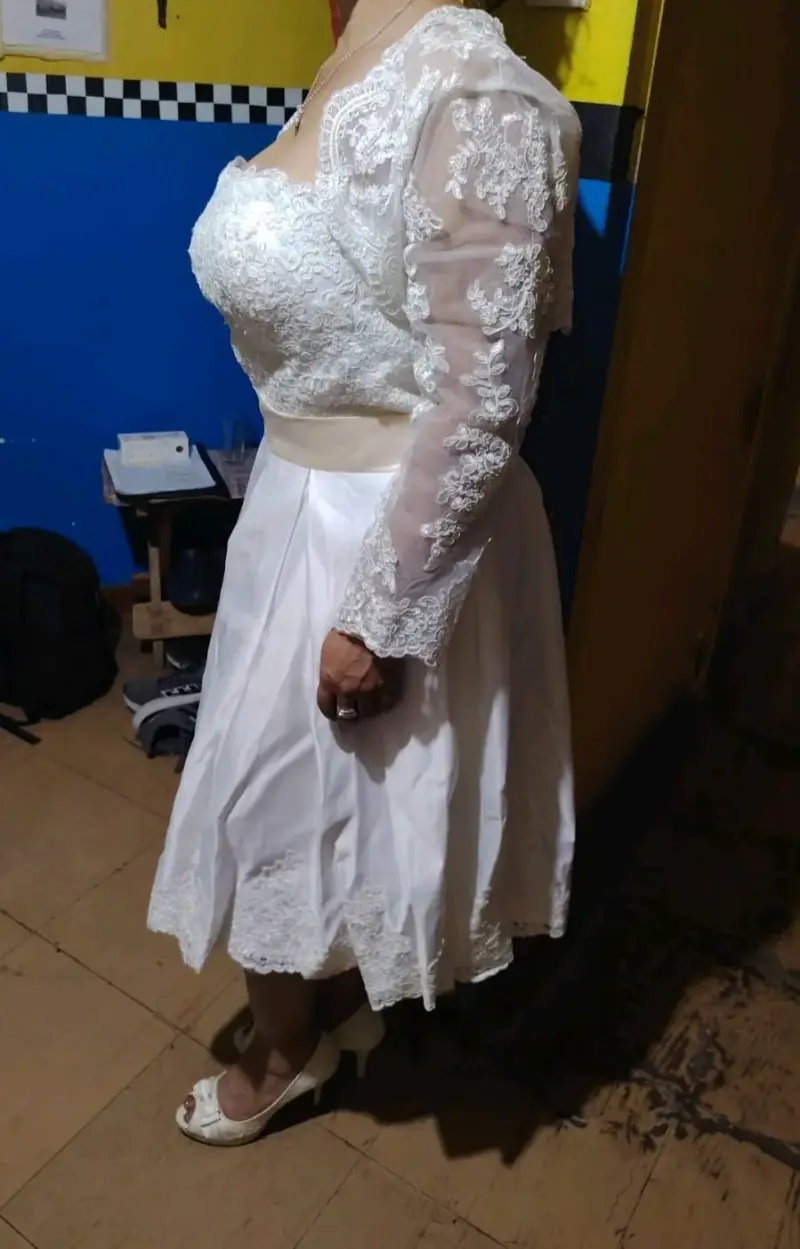 Vestido de novia blanco encaje - 2