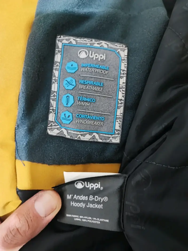Parka impermeable mostaza y azul - 5