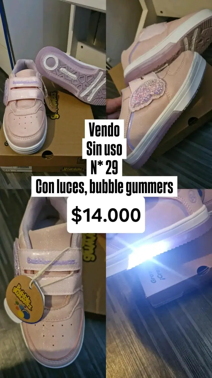 Zapatillas rosadas infantiles con luces