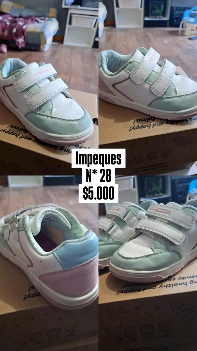 Zapatillas de niños blancas y verdes