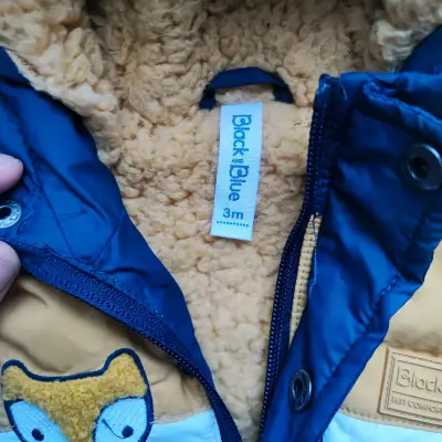 Parka infantil azul y amarilla - miniatura 2