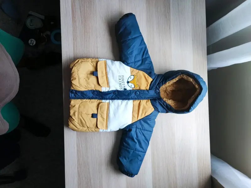 Parka infantil azul y amarilla - 4