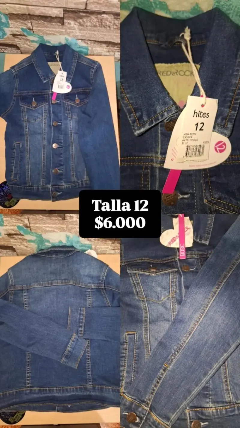 Chaqueta de mezclilla para niña talla 12